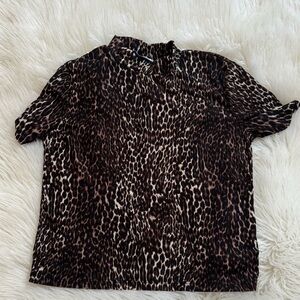 Zara Leopard print T shirt brown